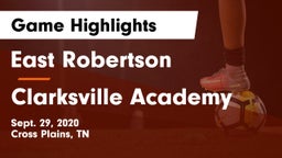 East Robertson  vs Clarksville Academy Game Highlights - Sept. 29, 2020