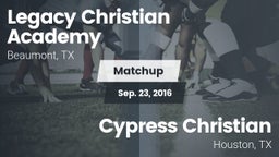 Matchup: Legacy Christian vs. Cypress Christian  2015