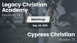 Matchup: Legacy Christian vs. Cypress Christian  2016