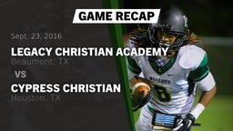 Recap: Legacy Christian Academy  vs. Cypress Christian  2016