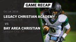 Recap: Legacy Christian Academy  vs. Bay Area Christian  2016