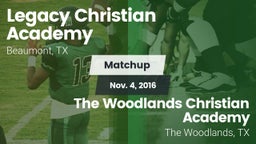 Matchup: Legacy Christian vs. The Woodlands Christian Academy  2016