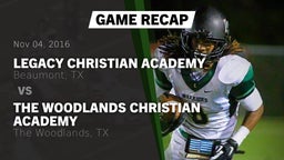 Recap: Legacy Christian Academy  vs. The Woodlands Christian Academy  2016