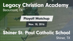 Matchup: Legacy Christian vs. Shiner St. Paul Catholic School 2016