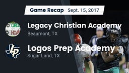 Recap: Legacy Christian Academy  vs. Logos Prep Academy  2017