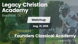 Matchup: Legacy Christian vs. Founders Classical Academy  2018