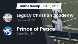 Recap: Legacy Christian Academy  vs. Prince of Peace  2018