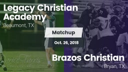 Matchup: Legacy Christian vs. Brazos Christian  2018