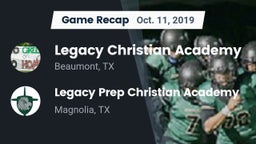 Recap: Legacy Christian Academy  vs. Legacy Prep Christian Academy 2019
