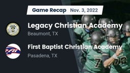 Recap: Legacy Christian Academy  vs. First Baptist Christian Academy 2022