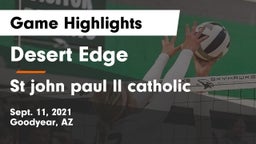 Desert Edge  vs St john paul ll catholic  Game Highlights - Sept. 11, 2021