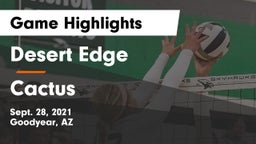 Desert Edge  vs Cactus  Game Highlights - Sept. 28, 2021
