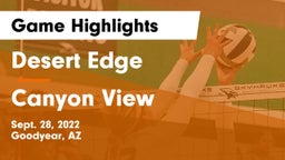 Desert Edge  vs Canyon View  Game Highlights - Sept. 28, 2022