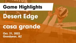 Desert Edge  vs casa grande  Game Highlights - Oct. 21, 2022