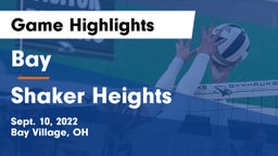 Bay  vs Shaker Heights  Game Highlights - Sept. 10, 2022