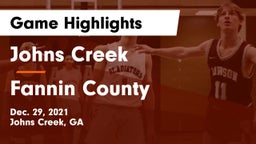 Johns Creek  vs Fannin County  Game Highlights - Dec. 29, 2021