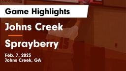 Johns Creek  vs Sprayberry  Game Highlights - Feb. 7, 2023