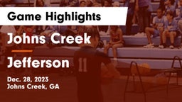 Johns Creek  vs Jefferson  Game Highlights - Dec. 28, 2023