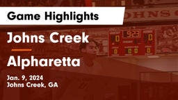 Johns Creek  vs Alpharetta  Game Highlights - Jan. 9, 2024