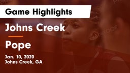 Johns Creek  vs Pope  Game Highlights - Jan. 10, 2020