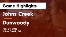 Johns Creek  vs Dunwoody  Game Highlights - Jan. 24, 2020