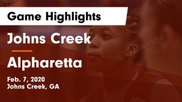 Johns Creek  vs Alpharetta  Game Highlights - Feb. 7, 2020