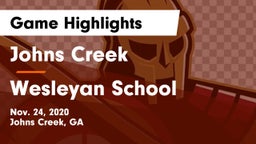 Johns Creek  vs Wesleyan School Game Highlights - Nov. 24, 2020