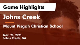 Johns Creek  vs Mount Pisgah Christian School Game Highlights - Nov. 23, 2021