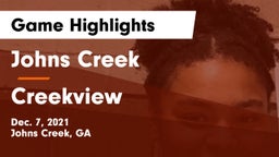 Johns Creek  vs Creekview  Game Highlights - Dec. 7, 2021