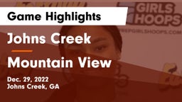 Johns Creek  vs Mountain View  Game Highlights - Dec. 29, 2022