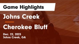 Johns Creek  vs Cherokee Bluff   Game Highlights - Dec. 22, 2023