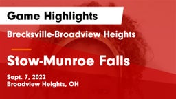 Brecksville-Broadview Heights  vs Stow-Munroe Falls  Game Highlights - Sept. 7, 2022