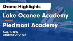 Lake Oconee Academy vs Piedmont Academy  Game Highlights - Aug. 9, 2022