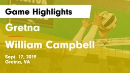 Gretna  vs William Campbell Game Highlights - Sept. 17, 2019