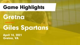 Gretna  vs Giles  Spartans Game Highlights - April 14, 2021