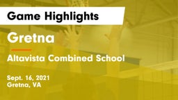 Gretna  vs Altavista Combined School  Game Highlights - Sept. 16, 2021