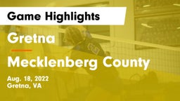 Gretna  vs Mecklenberg County  Game Highlights - Aug. 18, 2022