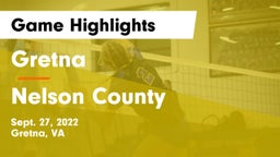Gretna  vs Nelson County  Game Highlights - Sept. 27, 2022