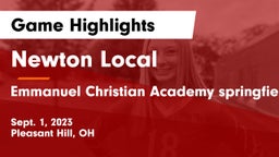 Newton Local  vs Emmanuel Christian Academy springfield, oh Game Highlights - Sept. 1, 2023