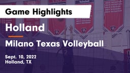 Holland  vs Milano Texas Volleyball Game Highlights - Sept. 10, 2022
