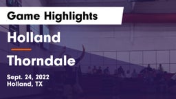 Holland  vs Thorndale  Game Highlights - Sept. 24, 2022