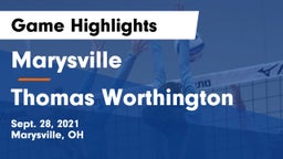 Marysville  vs Thomas Worthington  Game Highlights - Sept. 28, 2021