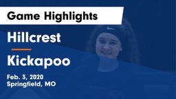 Hillcrest  vs Kickapoo  Game Highlights - Feb. 3, 2020