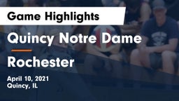 Quincy Notre Dame vs Rochester  Game Highlights - April 10, 2021