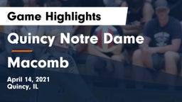 Quincy Notre Dame vs Macomb  Game Highlights - April 14, 2021