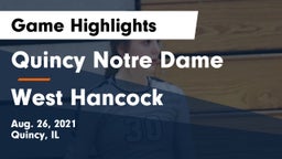 Quincy Notre Dame vs West Hancock Game Highlights - Aug. 26, 2021