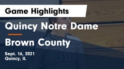 Quincy Notre Dame vs Brown County Game Highlights - Sept. 16, 2021