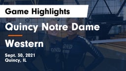 Quincy Notre Dame vs Western  Game Highlights - Sept. 30, 2021
