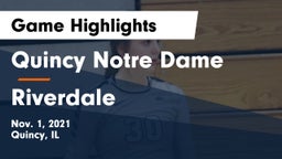 Quincy Notre Dame vs Riverdale  Game Highlights - Nov. 1, 2021