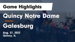 Quincy Notre Dame vs Galesburg  Game Highlights - Aug. 27, 2022